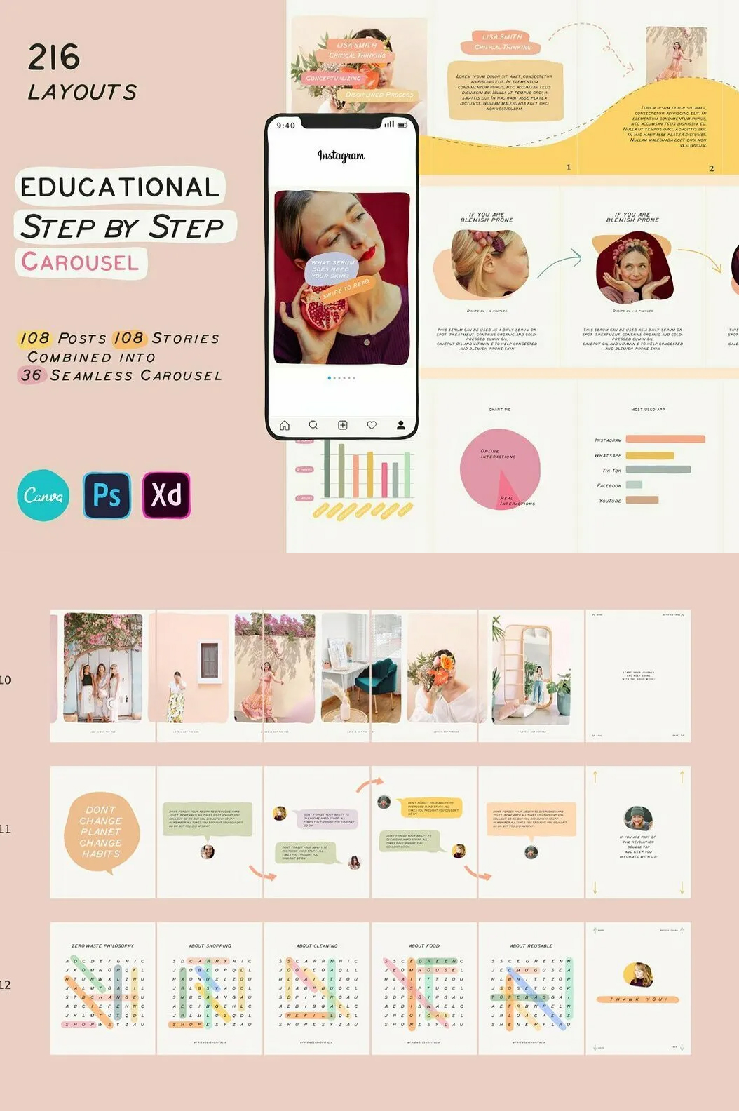 Educational Carousel Templates Graphics - Siteoutsite
