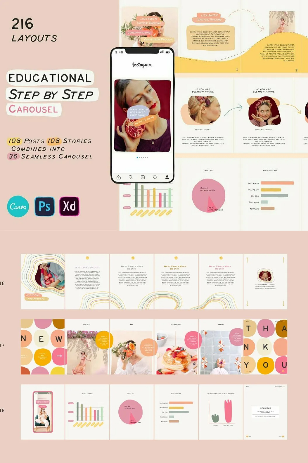Educational Carousel Templates Graphics - Siteoutsite