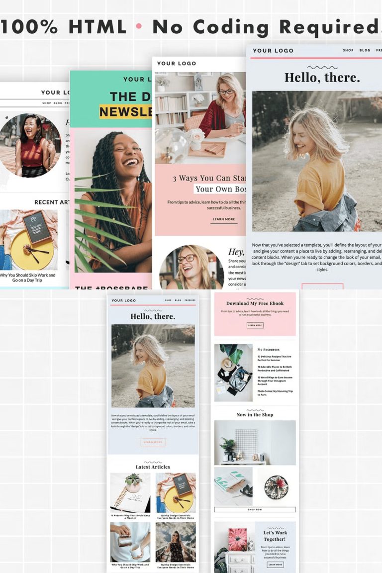 email templates - bundle pack - 50+ on yellow images... Email Template Bundle for Mailchimp - Siteoutsite