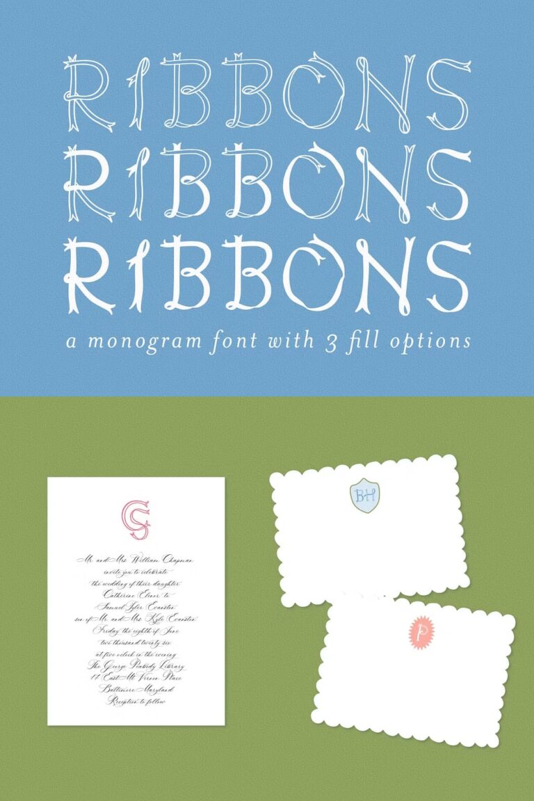 Ribbons Monogram Font - Siteoutsite