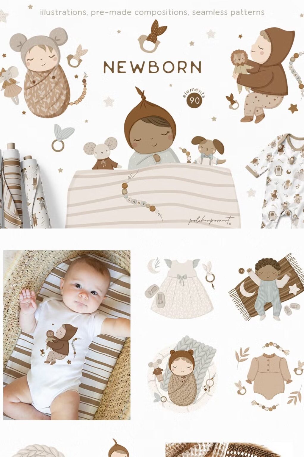 NEWBORN baby illustration & patterns - Siteoutsite